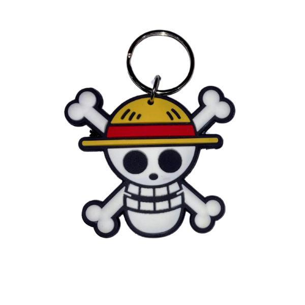 Luffy Jolly Roger Rubber Keychain – One Piece Pirate Emblem Edition
