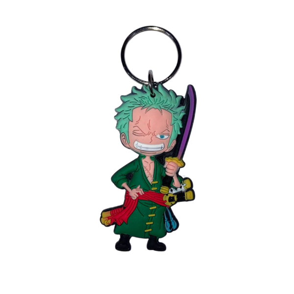Roronoa Zoro Rubber Keychain – One Piece Three-Sword Edition