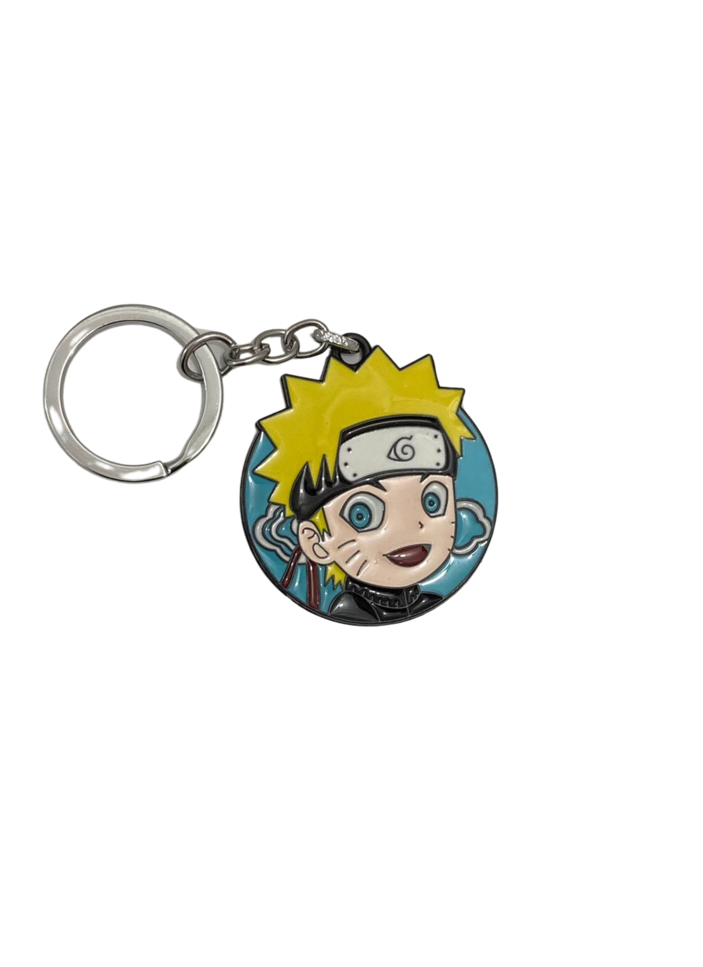 Naruto Uzumaki Round Metal Keychain – Hidden Leaf Hero Edition