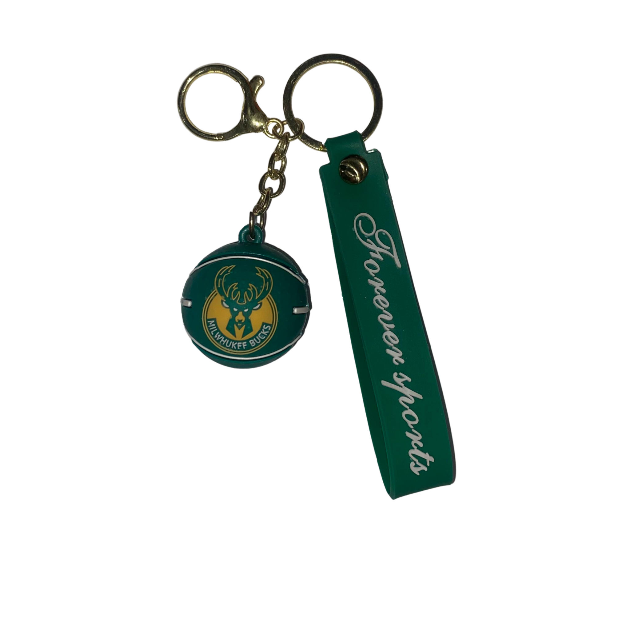 Milwaukee Bucks Basketball Keyring – Slam Dunk Style
