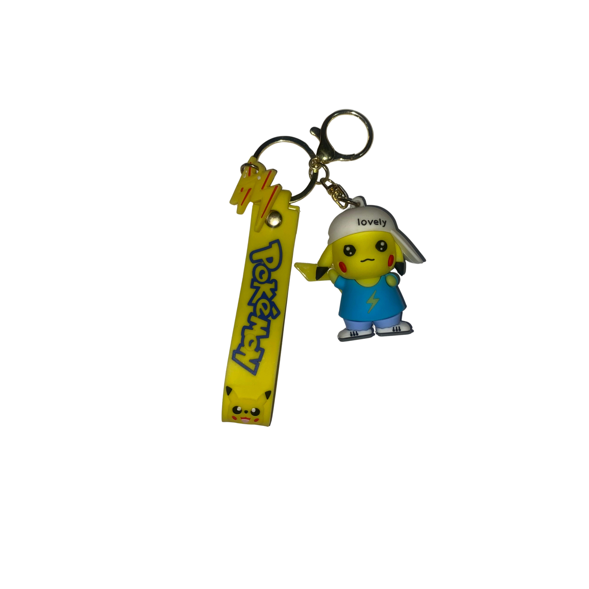 Pikachu Rubber Keychain – Cool Backwards Hat Chibi Edition