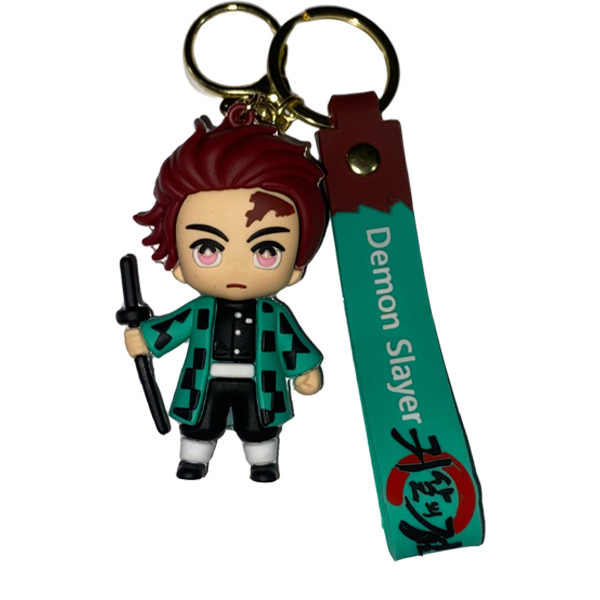 Tanjiro Kamado Rubber Keychain – Sword Wielding Demon Slayer