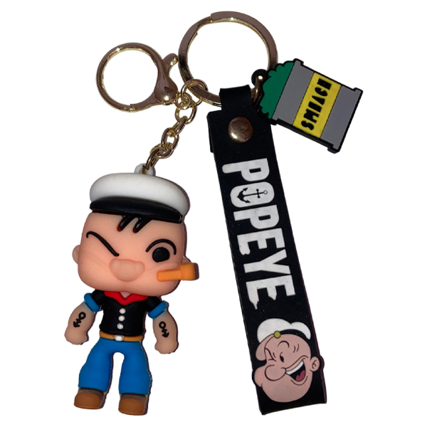 Popeye Rubber Keychain – Classic Sailor Chibi Edition
